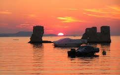 csónak naplemente horvátország tenger